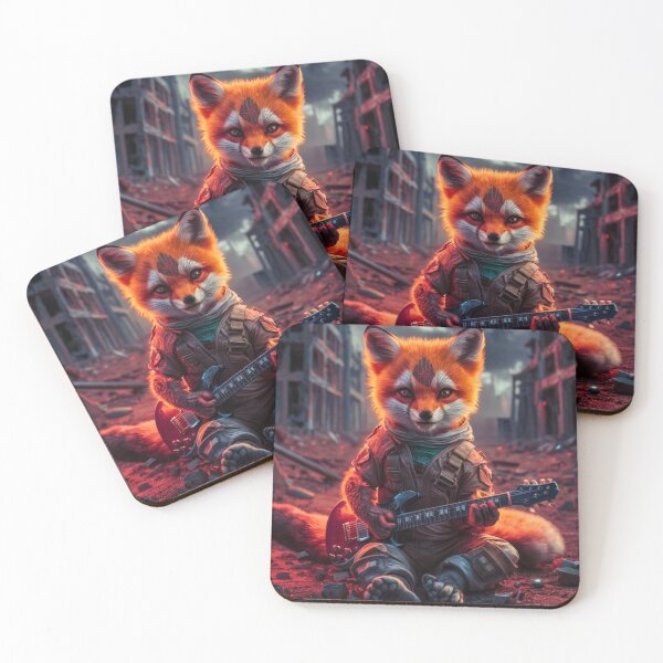 Item preview, Fox Portrait. anthropomorphic fox, fox character, fox guitar designed and sold by FoxVibes.