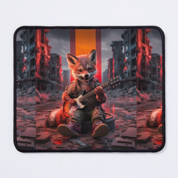 Item preview, Fox Portrait. anthropomorphic fox, fox character, fox guitar designed and sold by FoxVibes.