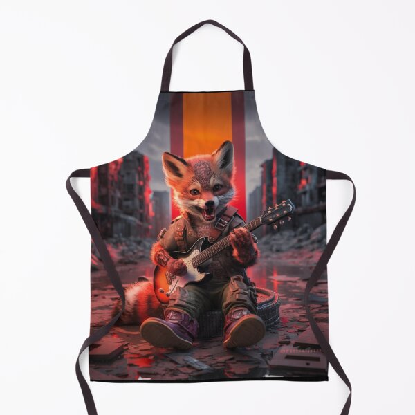 Item preview, Fox Portrait. anthropomorphic fox, fox character, fox guitar designed and sold by FoxVibes.