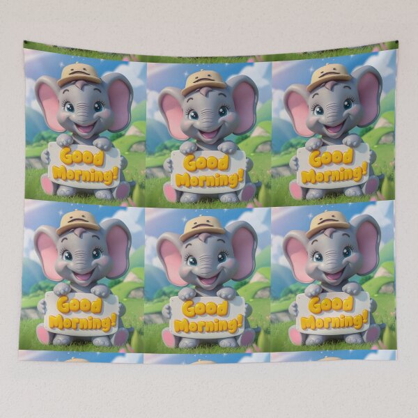 Item preview, Elephant Portrait. cute elephant, good morning designed and sold by ElephantVibes.