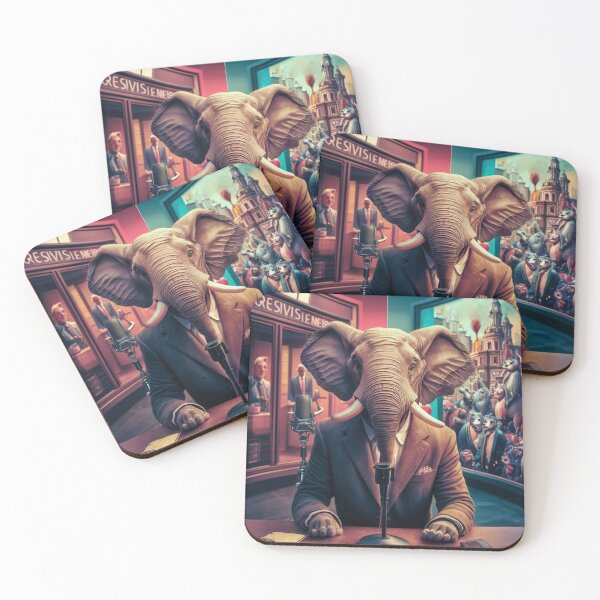 Item preview, Elephant Portrait. news anchor, anthropomorphic elephant, elephant character designed and sold by ElephantVibes.