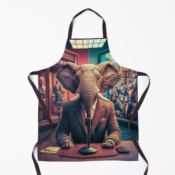 Item preview, Elephant Portrait. news anchor, anthropomorphic elephant, elephant character designed and sold by ElephantVibes.
