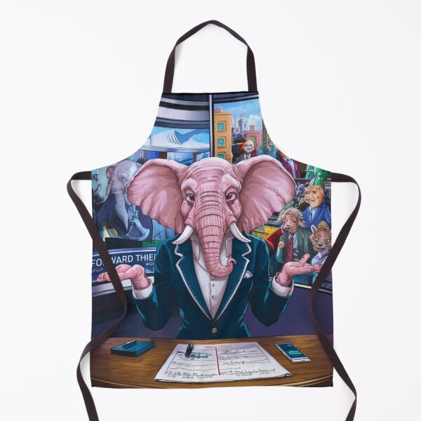 Item preview, Elephant Portrait. news anchor, anthropomorphic elephant, elephant character designed and sold by ElephantVibes.