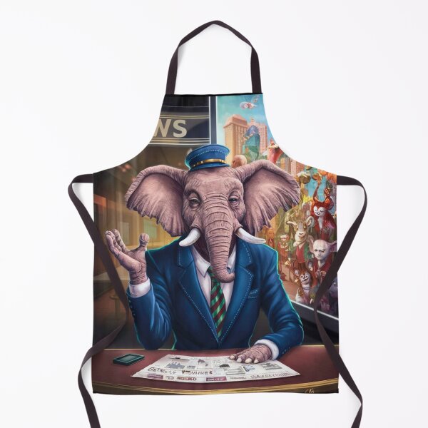 Item preview, Elephant Portrait. news anchor, anthropomorphic elephant, elephant character designed and sold by ElephantVibes.