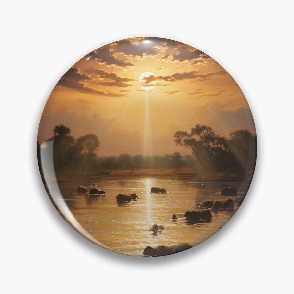 Item preview, Hippo on a sunset ocean designed and sold by ArtMAATik.