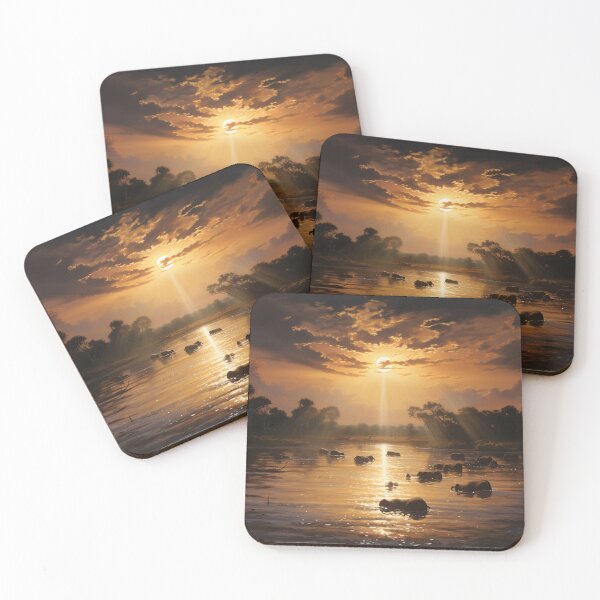 Item preview, Hippo on a sunset ocean designed and sold by ArtMAATik.