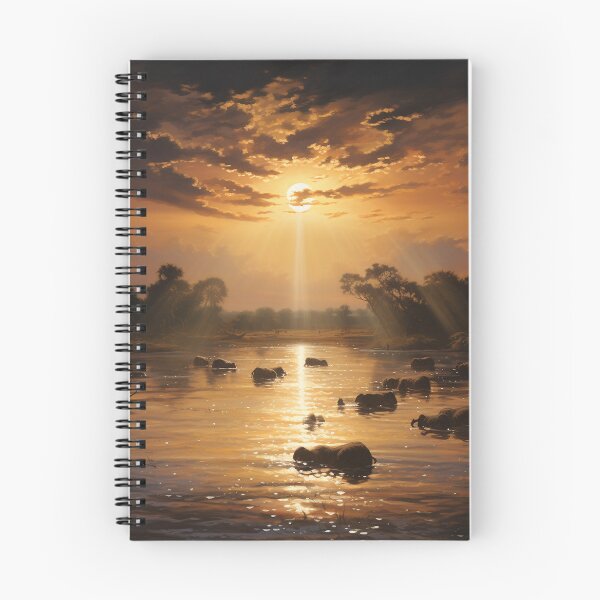 Item preview, Hippo on a sunset ocean designed and sold by ArtMAATik.