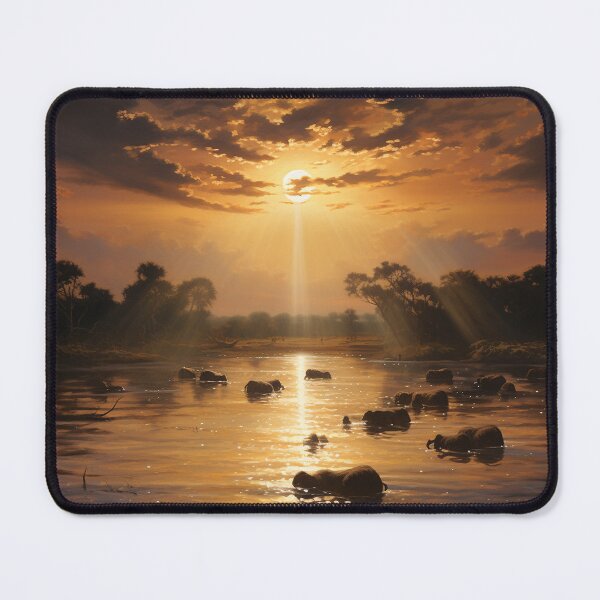Item preview, Hippo on a sunset ocean designed and sold by ArtMAATik.