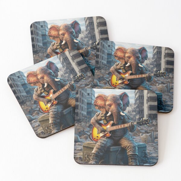 Item preview, Elephant Portrait. elephant guitar, anthropomorphic elephant, elephant character designed and sold by ElephantVibes.