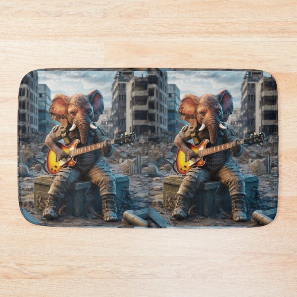 Item preview, Elephant Portrait. elephant guitar, anthropomorphic elephant, elephant character designed and sold by ElephantVibes.