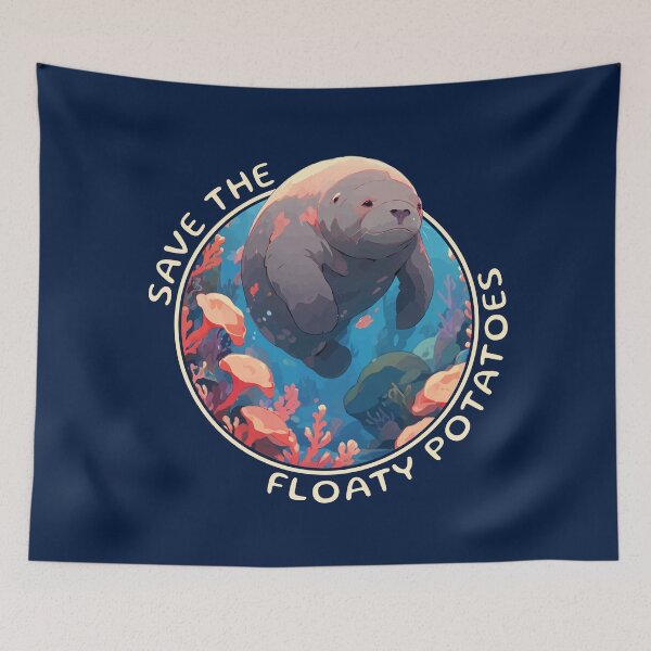Item preview, Save The Floaty Potatoes Funny Manatee Quote designed and sold by thecatcouch.