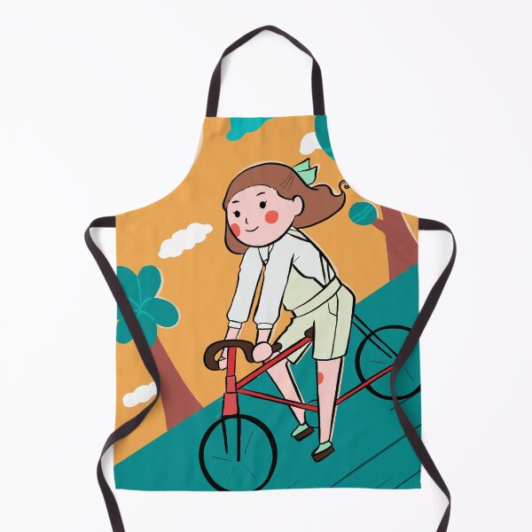 Item preview, Girl Riding a Bike Retro Style Illustration designed and sold by MariOyama.