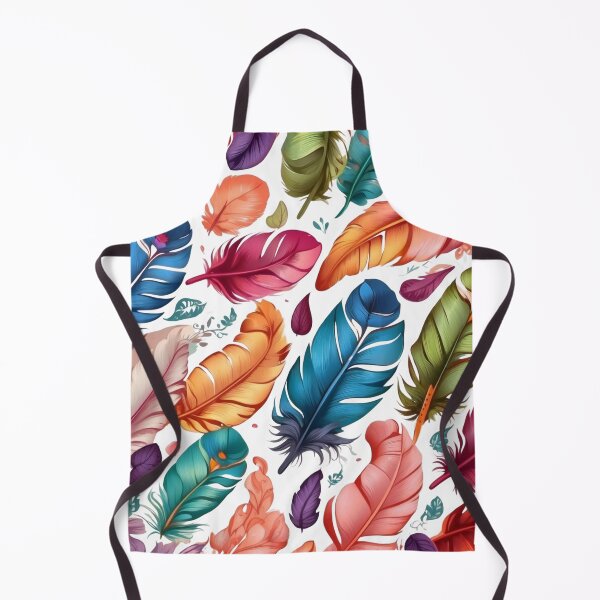 Item preview, Colourful watercolour feathers pattern print designed and sold by PrettyPinkSkies.
