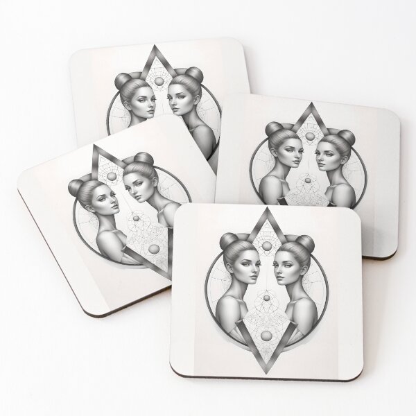 Item preview, Gemini, astrological sign in the zodiac, abstract drawing designed and sold by lonelymoony.