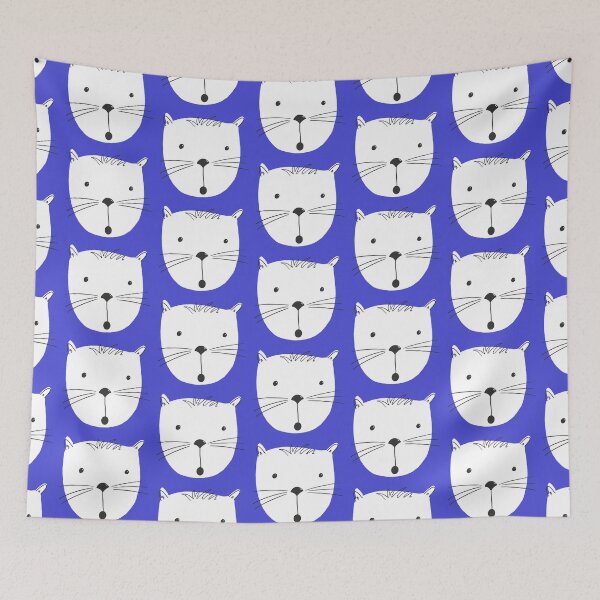 Item preview, Cute Otter face drawing on blue background designed and sold by Meg M Studio.