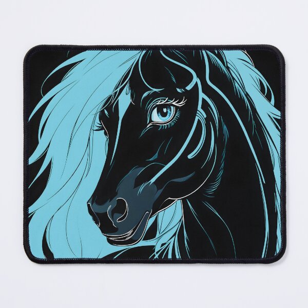 Item preview, Horse Neon Cyan Outline Anime designed and sold by Vishnu Rajbhar.