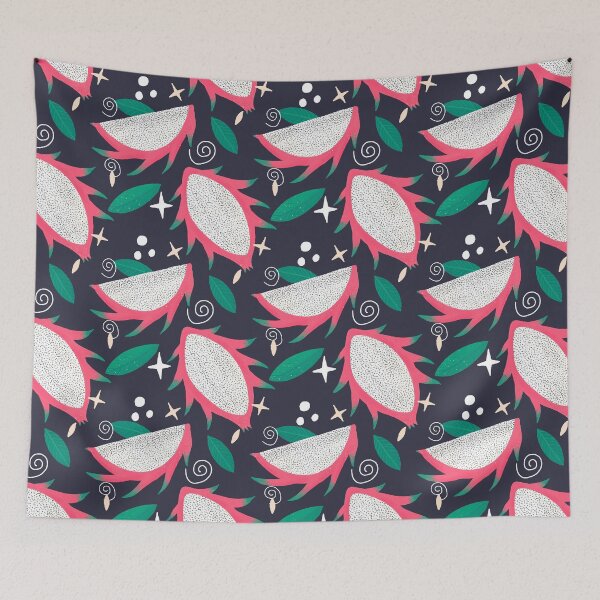 Item preview, Pink and navy dragon fruits designed and sold by Home Cyn Home.
