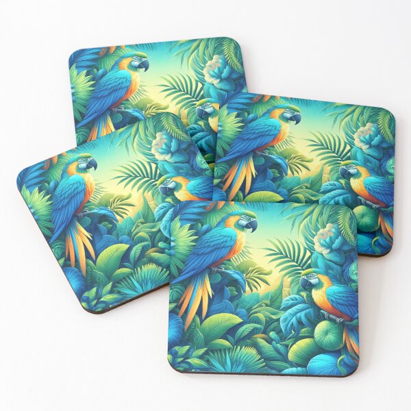 Item preview, Tropical Paradise: Vivid Macaw Duo in Lush Greenery designed and sold by PillowTalkyZone.