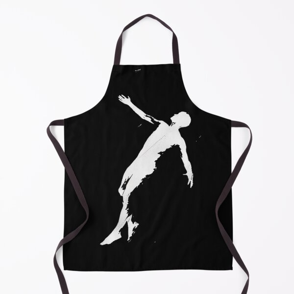 Item preview, 2. Stencil drawing of a genderless body floating in midair in the style of Andy Warhol stencil art on a black background in a simple, minimalistic style designed and sold by HANGLEMAN.