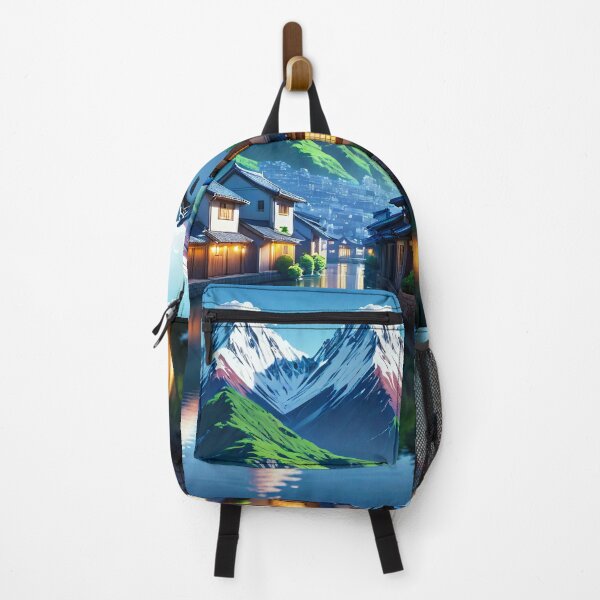 Item preview, Tranquil Japanese Riverside Town designed and sold by Halfbakedpuma.