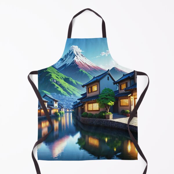 Item preview, Tranquil Japanese Riverside Town designed and sold by Halfbakedpuma.