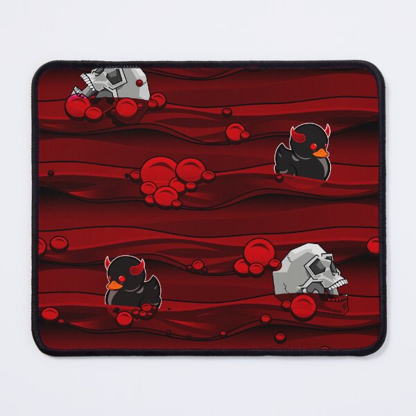 Item preview, Demon Rubber Ducky Bath Time blood Bubbles and skulls seamless pattern designed and sold by Michael Pulley.
