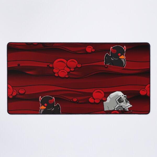 Item preview, Demon Rubber Ducky Bath Time blood Bubbles and skulls seamless pattern designed and sold by Michael Pulley.