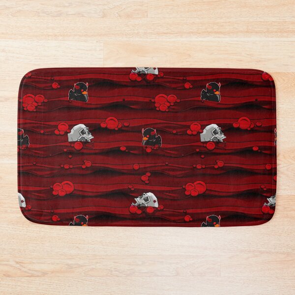 Item preview, Demon Rubber Ducky Bath Time blood Bubbles and skulls seamless pattern designed and sold by Michael Pulley.