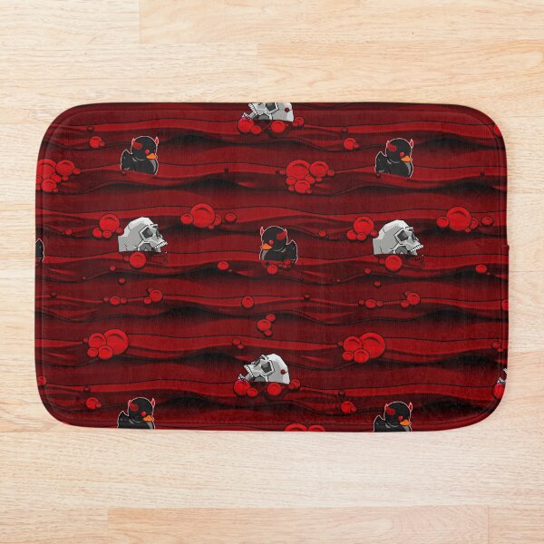 Item preview, Demon Rubber Ducky Bath Time blood Bubbles and skulls seamless pattern designed and sold by Michael Pulley.