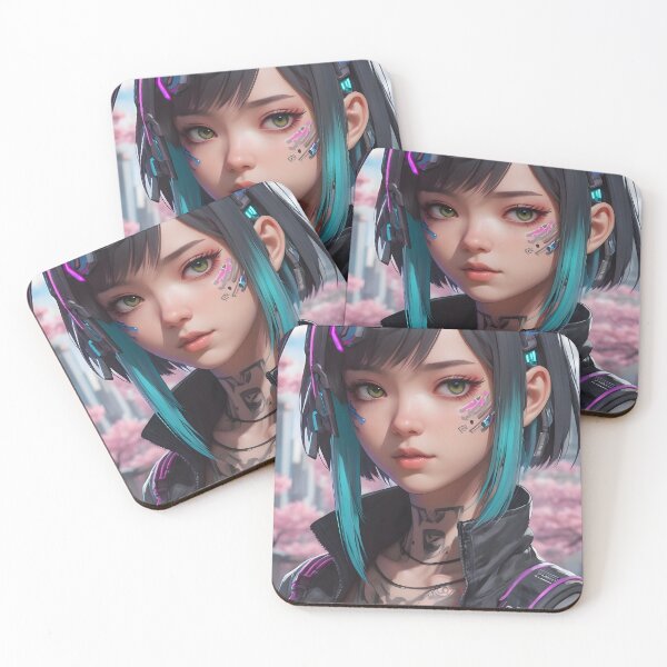 Item preview, Cyberpunk Anime Female Portrait (Spring Edition) designed and sold by papi1998.