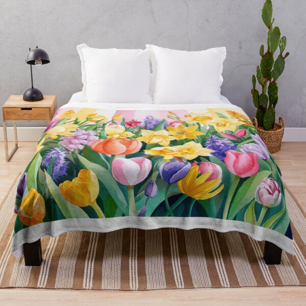 Item preview, colorful spring flowers designed and sold by ururuty.