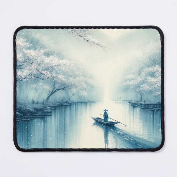 Item preview, Ronin rowing a small boat under the cherry blossoms designed and sold by k-ta1104.
