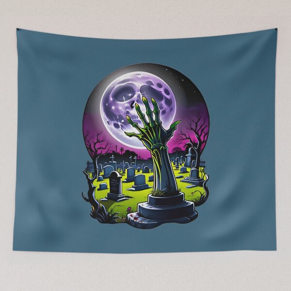 Item preview, Zombie Hand Cemetery With A Full Moon designed and sold by TheArtOfPat.