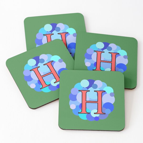 Item preview, Blue Bubbles Upper Case Letter H Monogram designed and sold by MGonline.