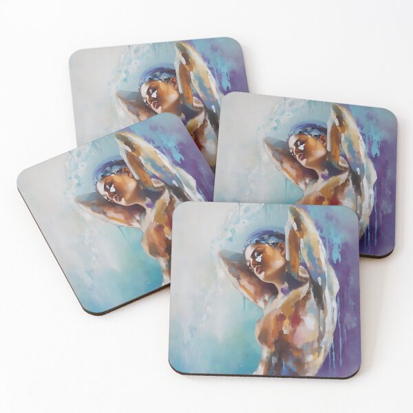 Item preview, abstract figure painting of woman taking shower designed and sold by UmagineArts.