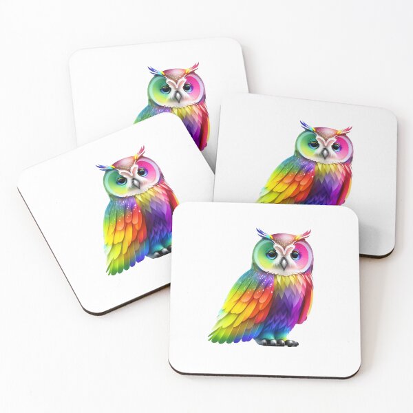 Item preview, Cute rainbow owl bird  designed and sold by Animalpetslover.