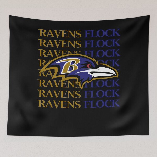 Item preview, Baltimore Ravens Head Ravens Flock designed and sold by BlancaBlasco5.