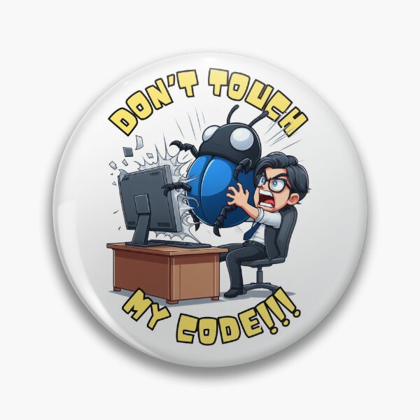 Item preview, Funny cartoon software engineer humor don't touch my code designed and sold by TiredEngineer86.