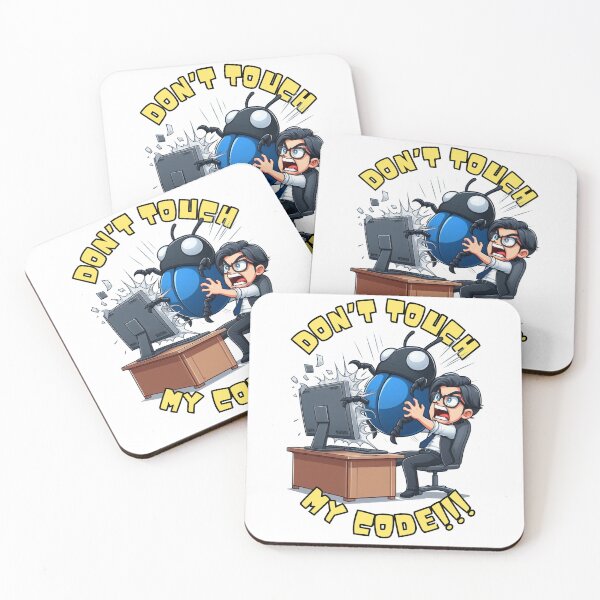 Item preview, Funny cartoon software engineer humor don't touch my code designed and sold by TiredEngineer86.