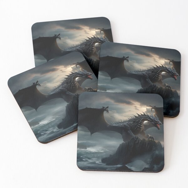 Item preview, Dark Fantasy Art - Dragon and Rough Seas designed and sold by Fantasy Masterpiece.