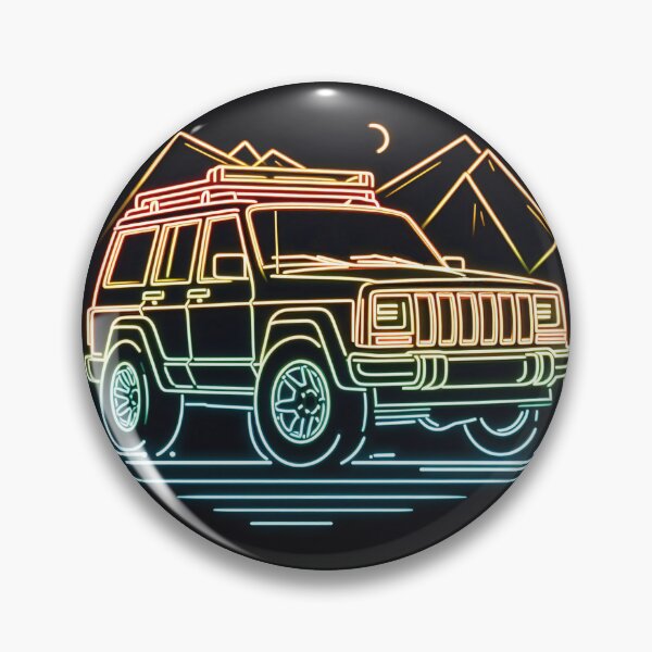 Item preview, Cherokee XJ 4x4 USA offroad Vintage old school vehicle  - neon line art designed and sold by Off-Road-Zone.