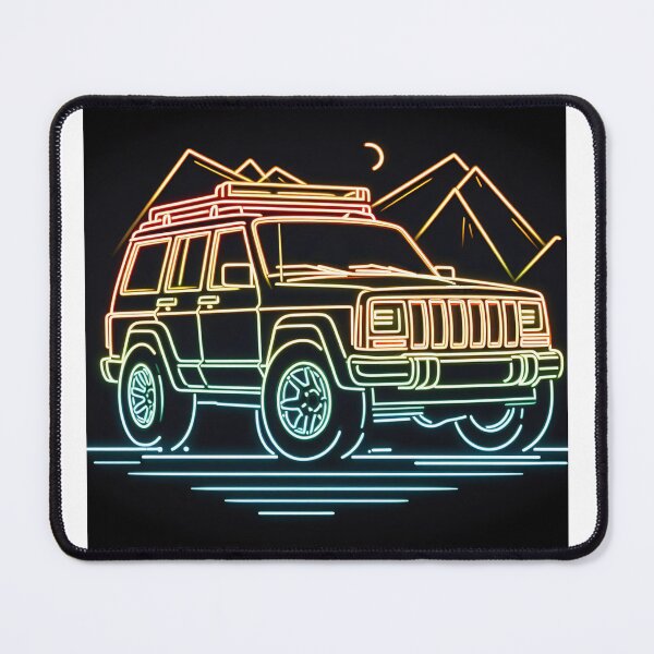 Item preview, Cherokee XJ 4x4 USA offroad Vintage old school vehicle  - neon line art designed and sold by Off-Road-Zone.