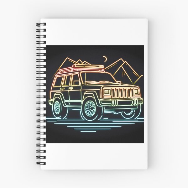Item preview, Cherokee XJ 4x4 USA offroad Vintage old school vehicle  - neon line art designed and sold by Off-Road-Zone.