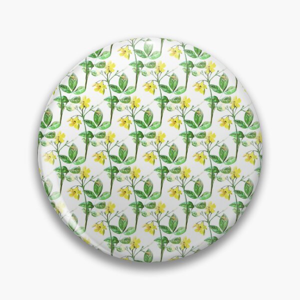 Item preview, Carolina Jasmine Botanical Art Repeat Pattern designed and sold by taiche.