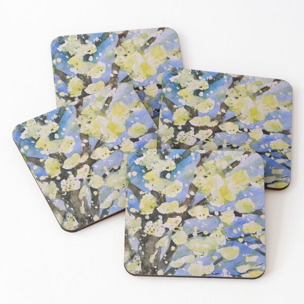 Item preview, Blooming spring tree under a bright blue sky designed and sold by margikunst.