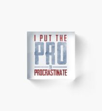 I Put The Pro In Procrastinate Acrylic Block