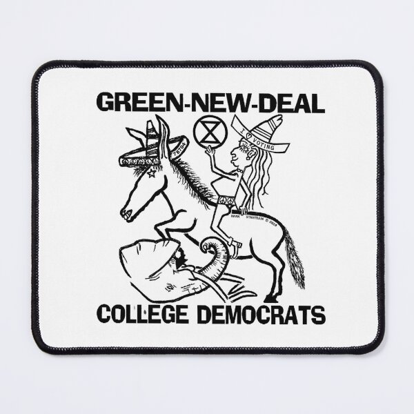 Item preview, GREEN-NEW-DEAL ~ COLLEGE DEMOCRATS ~ DONKEY ~ ELEPHANT ~ HOUR-GLASS ~ (V-6-125) designed and sold by RodeoMalibu.