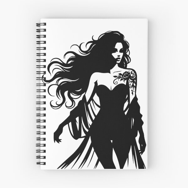 Item preview, Rock Chick Black Silhouette Inked Goddess Line Art  designed and sold by FrequencyV.