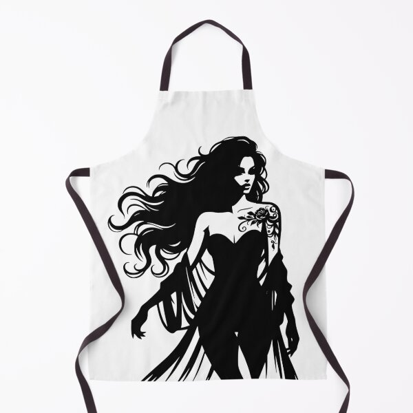 Item preview, Rock Chick Black Silhouette Inked Goddess Line Art designed and sold by FrequencyV.