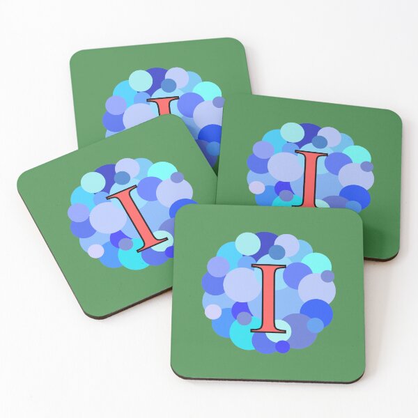 Item preview, Blue Bubbles Upper Case Letter I Monogram designed and sold by MGonline.